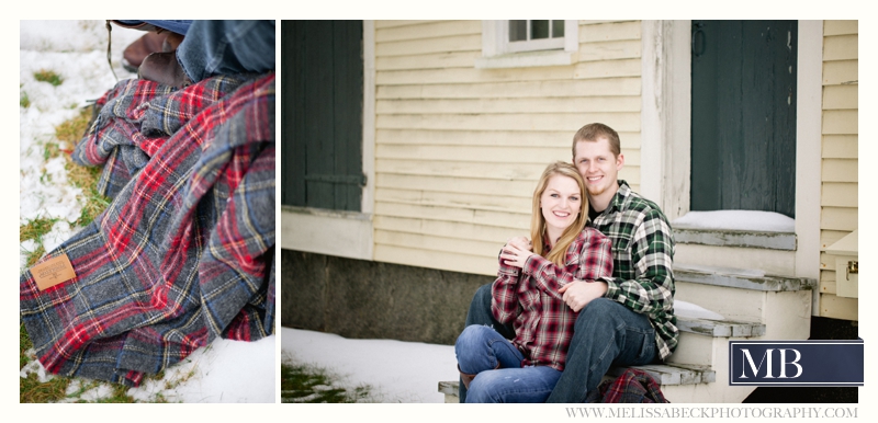 Drakes Island Engagement Session | Maine Beach Engagement Session | New England Wedding Photographer | Winter Beach Engagement | Melissa Beck Photography_0041 Cozy Blanket Kennebunk Photograph
