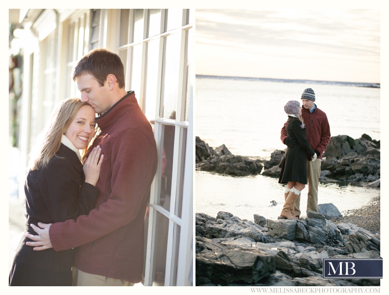 engagement photo on kennebunkport beach