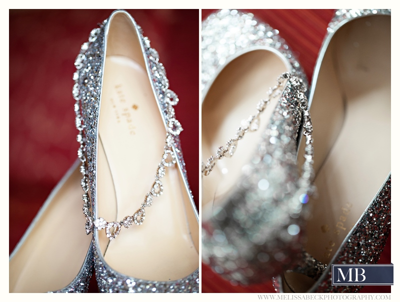 silver kate spade wedding shoes and jewelery