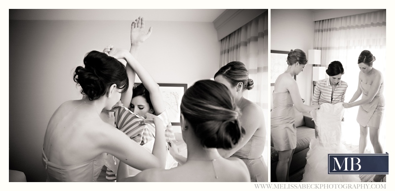 bride getting dressed at Mt Hope Farms