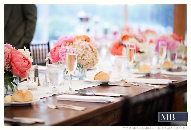 table set at a wedding reception