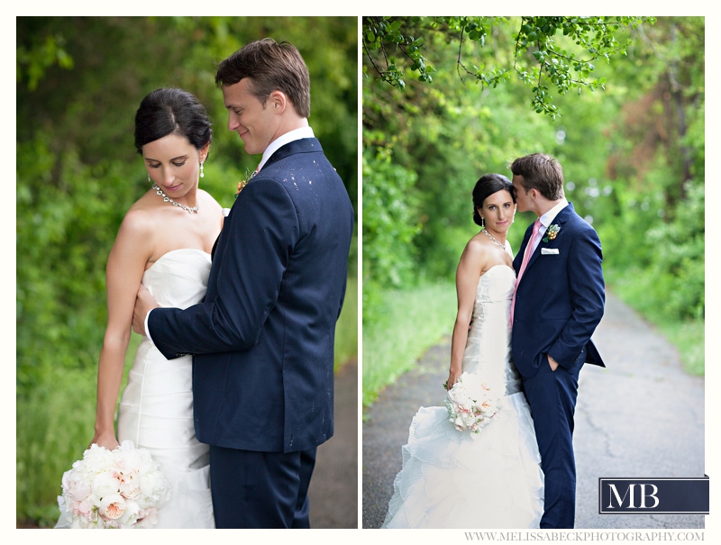 bride and groom portraits on a dirt path