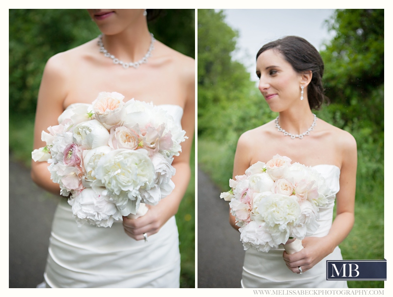 bride with her bouquet