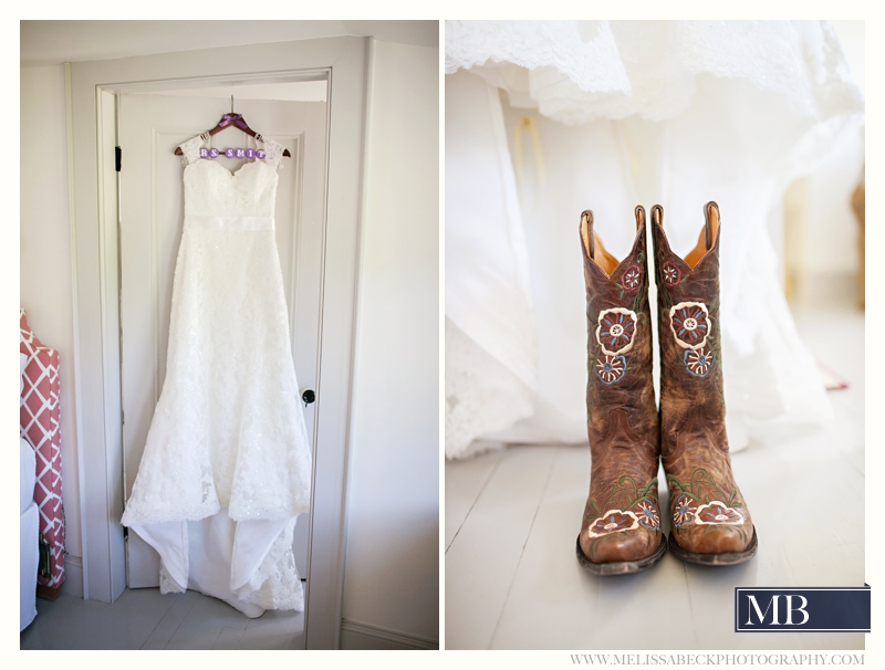wedding dress and boots