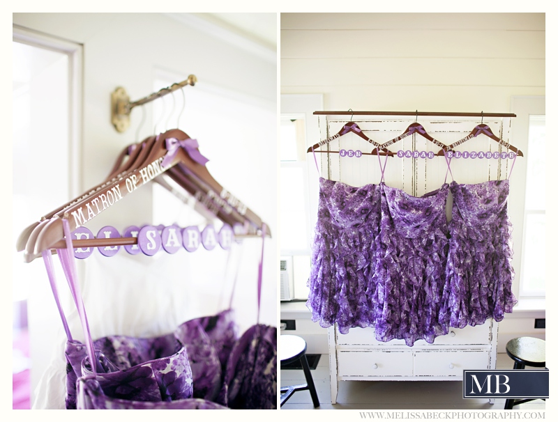 hanging purple dresses