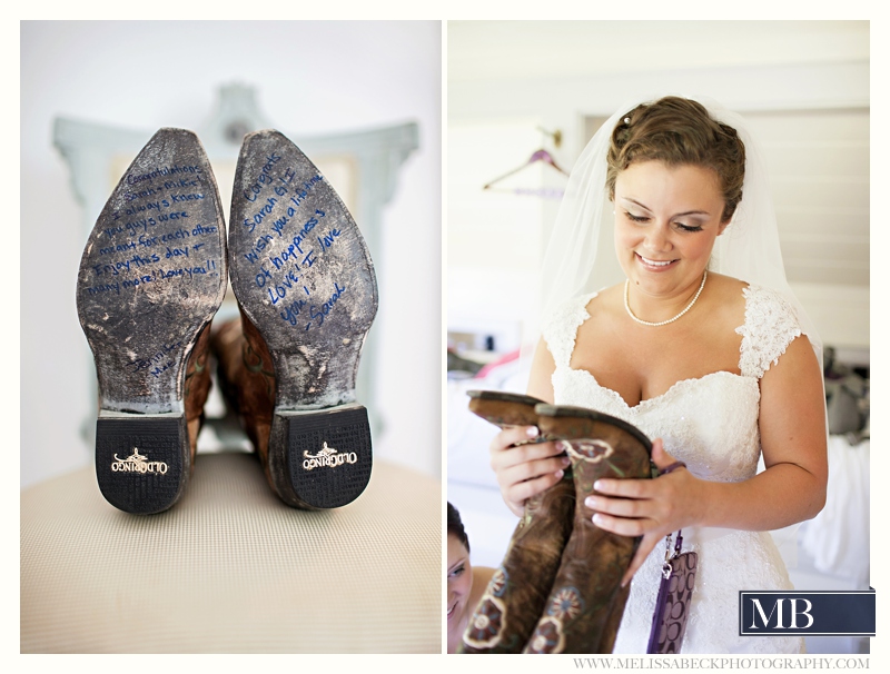 signed wedding boots