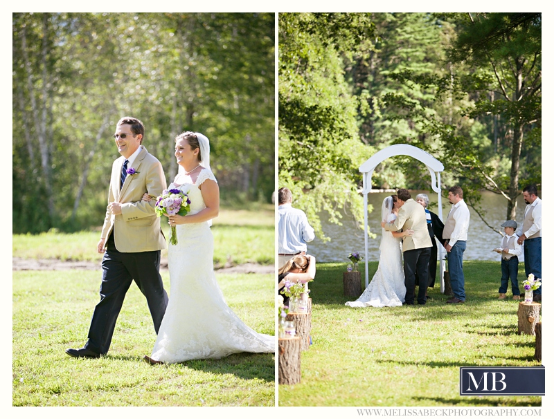 bride and father the barn at flanagn farm maine wedding