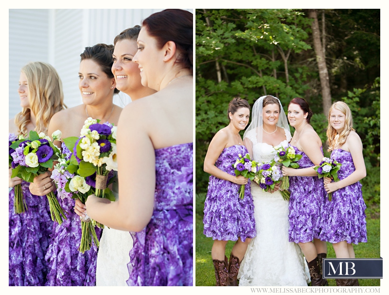 purple brides maids dresses