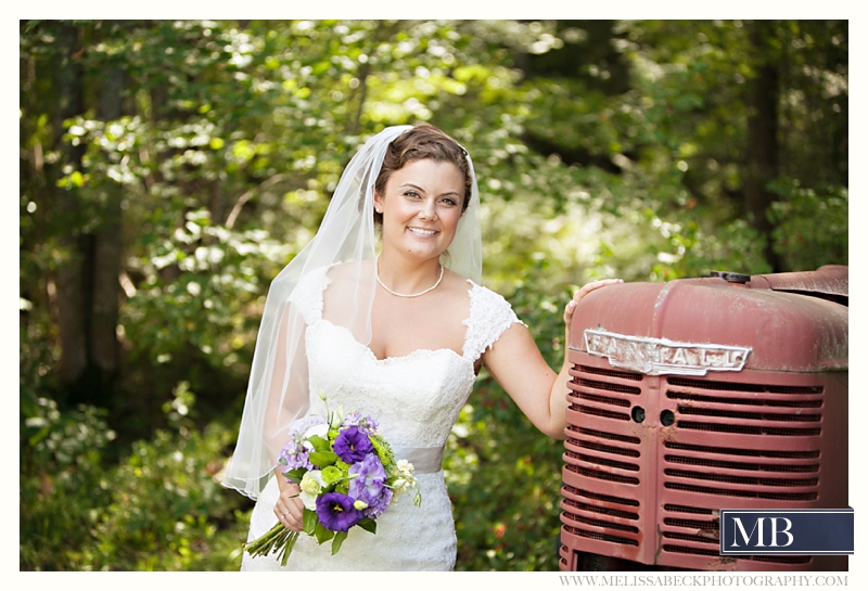 bride with a tractor