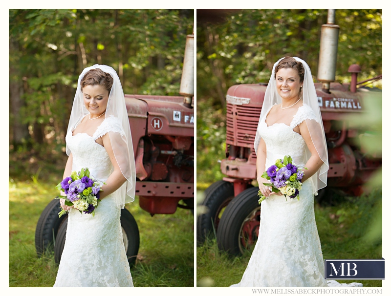 bride with a tractor