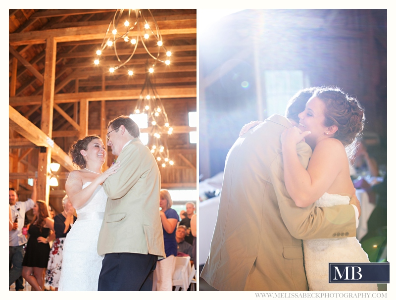 reception dancing the barn at flanagn farm maine wedding