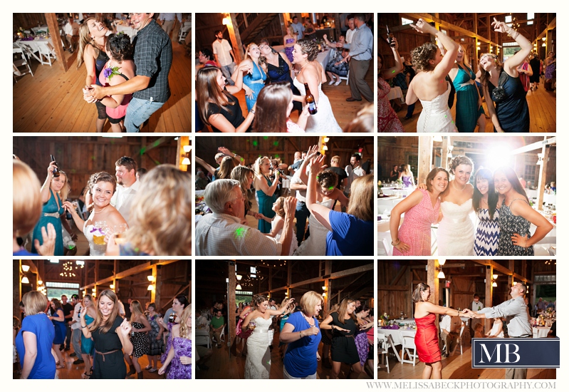 reception dancing the barn at flanagn farm maine wedding