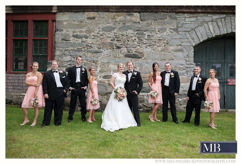 bridal party the rocks estate new england wedding photography