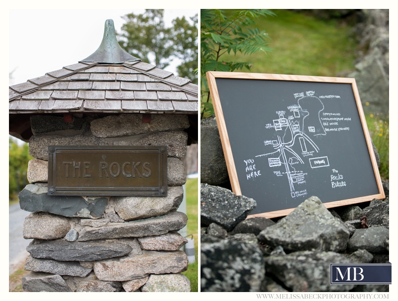 the rocks estate entry sign new england wedding photography